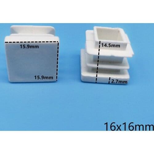 10Pcs White Square Tube Plugs Pipe Insert White Plastic Square Pipe Stainless Plug Tube Furniture Component