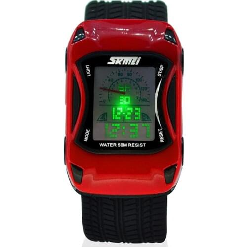 Colors Kids Watches Silicone Jelly Waterproof Swim Sport Wristwatches For Children Car Style Digital Led Cartoon Watch For Boy