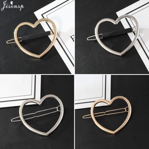 Jisensp Simple Fashion Women Hairpins Girls Heart Hair Clip Delicate Peach Heart Hair Pin Hair Hollow Out Triangle Styling Tools