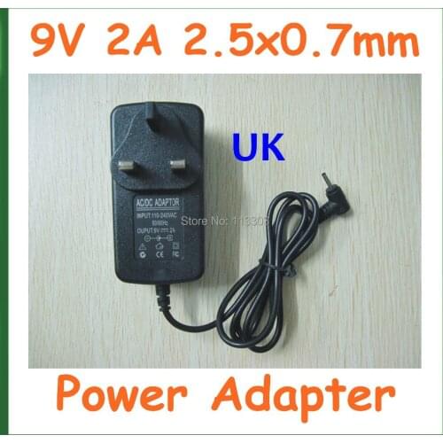 10pcs Power Supply Adapter UK Plug 9V 2A 2.5mm / 2.5x0.7mm Charger for Tablet PC Aoson M19 M11 Chuwi V3 Pipo M2 M3 M8 M8 3G