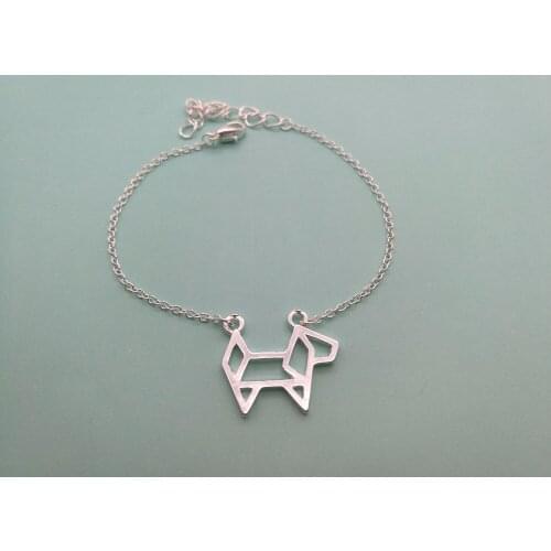 10PCS Origami Paper Pet Dog Bracelet Outline Lovely Puppy Bracelet Cute Decoupage Animal Bracelets for Ladies Women