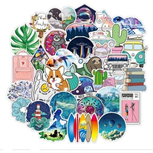 10/30/50PCS Cartoon Cute Animal Small Fresh Graffiti Stickers Scooter Laptop Waterproof Guitar Decoration Toys Wholesale