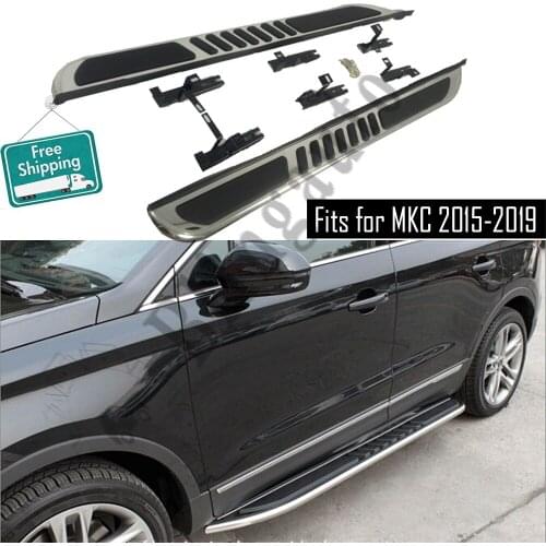 Fits for Lincoln MKC 2015-2019 2Pcs left right running board side steps nerf bar car pedal side stairs