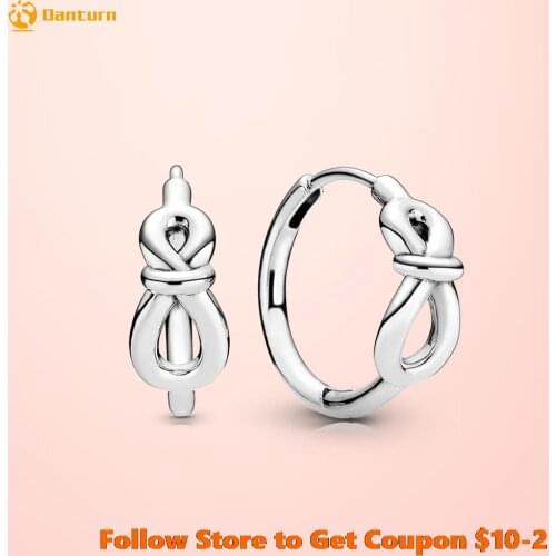2020 summer new Authentic 100% 925 Sterling Silver Infinity Knot Hoop Earrings Unique Design ever Women Jewelry