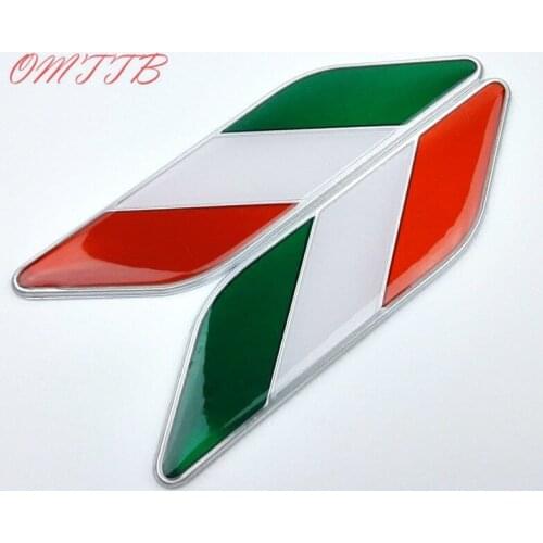 2021 Car Styling 3D Aluminum Italian Flag Fender Emblem Badge Car Sticker For Fiat Alfa Romeo 159 147 156 Abarth Accessories