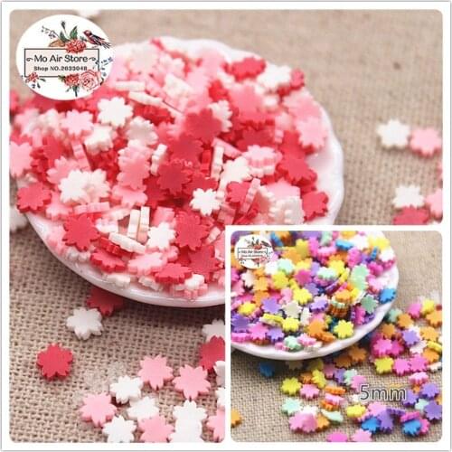 30g 4mm polymer clay mix color flower slice flat nail Art Supply Decoration Charm Craft