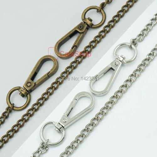 5 Pcs / Lot 120cm 47 1/4" Pocket Chain with two Swivel Clasps Clips Chain for Purse Handbags Nickel Bronze