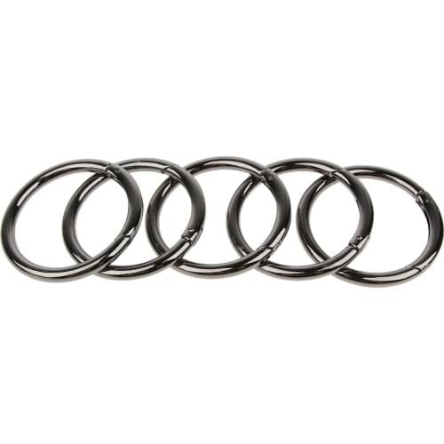 5x Alloy Round Carabiners Clips Spring Snap Hooks Buckles Camping Black 51mm