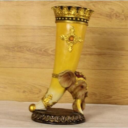 9.8" European retro resin vase home decoration crafts creative ornaments