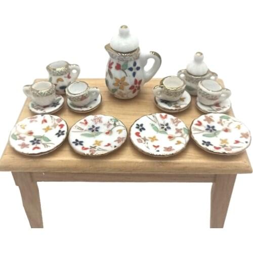 1/12 1/8 BJD Doll House Accessories Ceramic Tableware Tea Cup of Different Colors for 11.5 "doll House Decoration