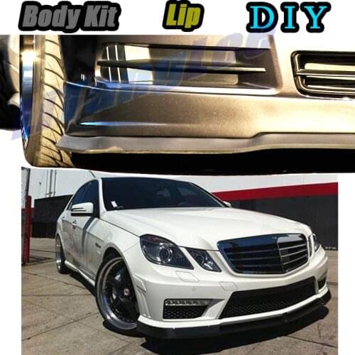 Car Bumper Lip Front Spoiler Skirt Deflector For Mercedes Benz E MB W211 W212 W213 C207 Tune Modified Body Kit VIP Hella Flush