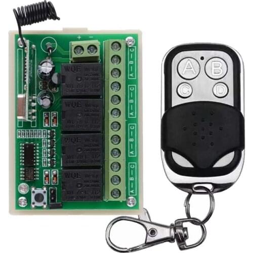 DC12V 4channels rf wireless toggle switch 12v power window switch with transmitter ,learning code switches rf WALL SWITCH