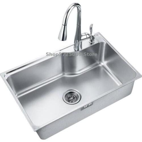 Kitchen Sink Large Single-slot Package Stainless Steel Thicke