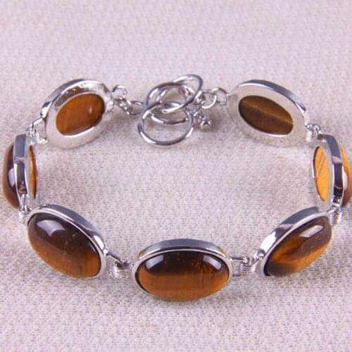Tigereye Beads Bracelet Bangle 8 Inch Jewelry For Woman Gift G050