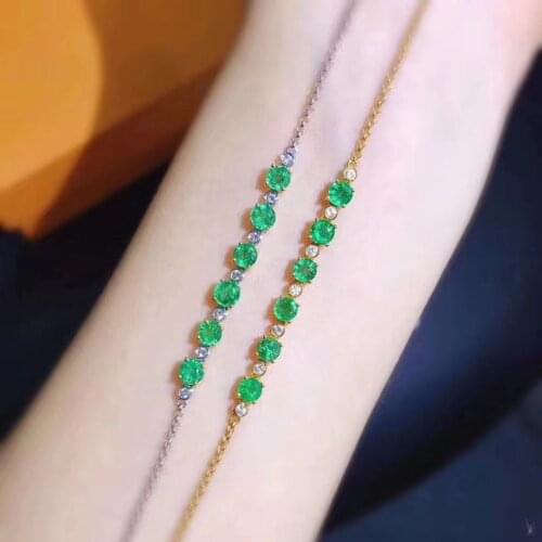 Natural Emerald Gemstone Butterfly Bracelet 925 Sterling Silver Green Stone Bangle for Women Fine Wedding Jewelry
