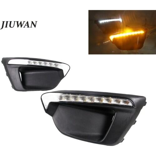 1 Pair Car Driving Daytime Running Lights Flashing Flowing Signal Lamp Day Light for KIA RIO X-Line 2017-2019 Auto Fog Day Light