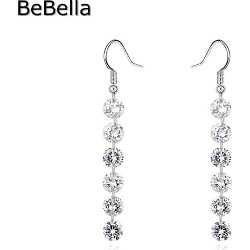 Classic Ball Shape Drop Earrings For Woman Made With High Quality Zirconia For Wedding Jewelry