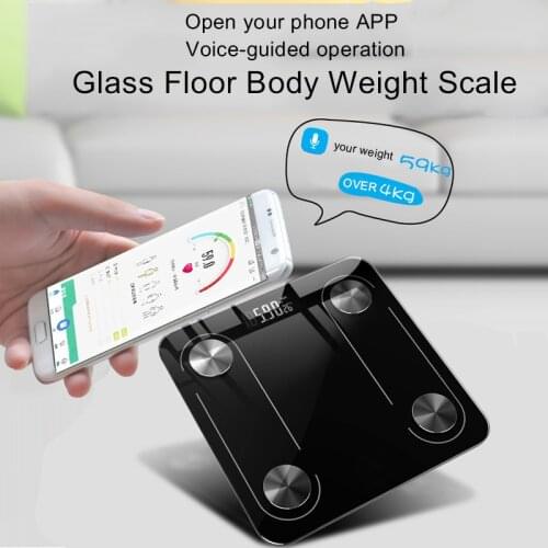 180Kg Top Digital Electronic Glass Personal Ultrasonic Bluetooth Bmi Bathroom Body Weight Scales