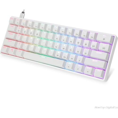 GK61 SK61 61 Key Mechanical Keyboard USB Wired LED Backlit Axis Gaming Mechanical Keyboard Gateron Optical Switches Jy17 19