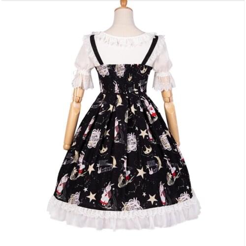 Japanese sweet Lolita JSK sleeveless dress Cos retro Gothic Lolita dark princess dress Harajuku Party Vestidos