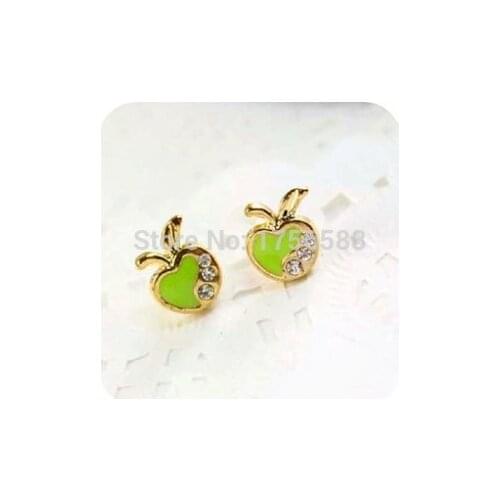 Fashion Christmas New Korean Version Of Sweet candy-colored Apple Earrings Wholesale