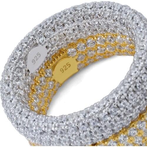 S925 Silver Micro-Studded Zircon Ring Iced Out Hip Hop Ring Sterling Silver Jewelry Fashion Ring for Men and Women Rings zirconi