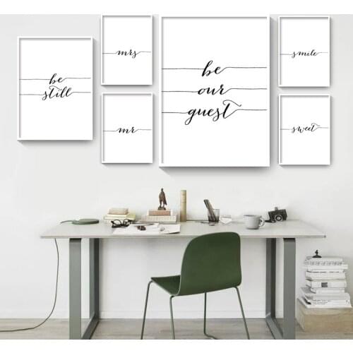 Nordic Modern Minimalist Black White Art Canvas Painting Print Poster Quote Wall Pictures For Living Room Home Decor Unframed