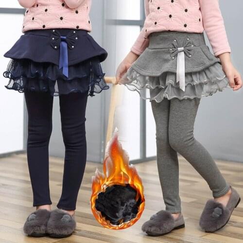 New Winter Girls Thick Leggings Skirt-pants For Kids Cotton Children Pants Baby Tutu Pants Warm Trousers Girl Legging