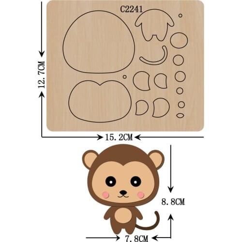 New Lovely Monkey Wooden die Scrapbooking C2241 Cutting Dies