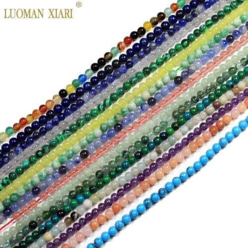 Wholesale Natural 3mm Stone Beads Lapis lazuli Labradorit Agates Amethysts For Jewelry Making DIY Bracelet Material Strand 15