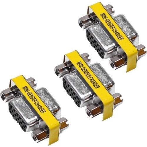 Female to Female SVGA VGA DB15 15 Pin Female Gender Changer adapter Al