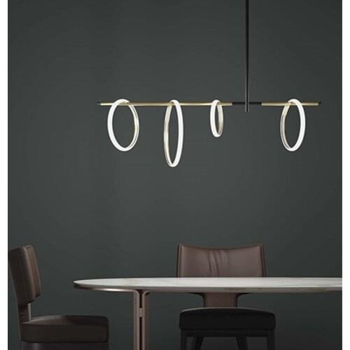 Post-modern Light Luxury Simple Living Room Chandelier Restaurant Long Creative Halo Can Take Bedroom Office Chandelier