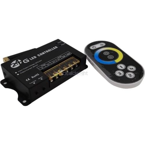 RF202 LED Contoller 5V 12V 24v RF wireless remote dimmer 4 group controler output 2 channel 8A/channel For led strip
