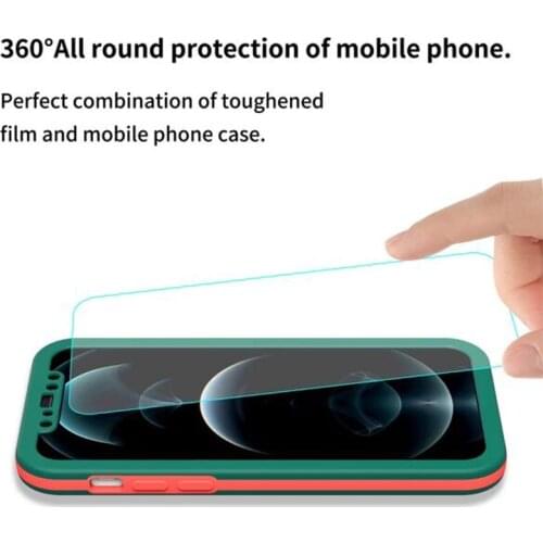 360 Luxury Full Protective Phone case For iphone 12 Pro 11 Pro XS Max XR X 7 8 Plus 12 mini SE 2020 Two-color Matte Hard Cover