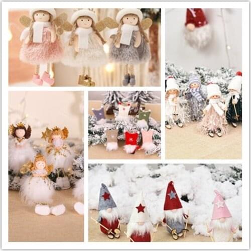 Xmas Decoration for Home Decor Christmas Decoration New Year Party Gift Cute Plush Dolls Hanging Pendant Christmas Tree Ornament