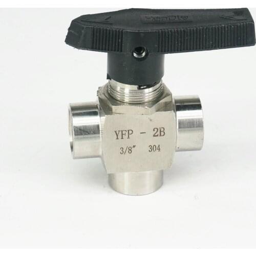 3/8" BSP Female Thread 304 Stainless Steel L Port Ball Valve 6.4 Mpa Water Gas Oil