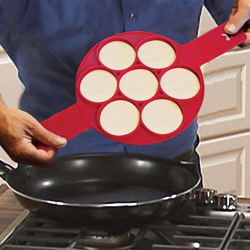 Silica Gel Cake Omelette 7-hole Circular Pancake Spreader Silica Gel Pancake Mould