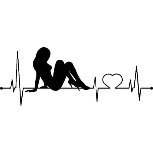 Heartbeat Lifeline Beautiful Girl Sexy Car Sticker Pvc Personality Body Window Stylish Waterproof Beautiful Decal Decoration