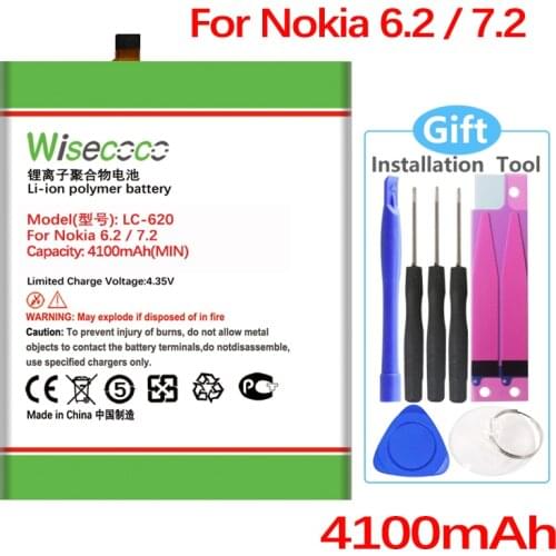 Wisecoco Battery For Nokia 6.2 7.2 TA-1198 TA-1200 TA-1196 LC-620 CellPhone In Stock High Quality +Tracking number