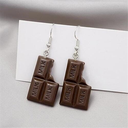 New Simulation Chocolate Earrings for Women Interesting Cute Girl Stud Earrings Fashion Ear Jewelry Accessories