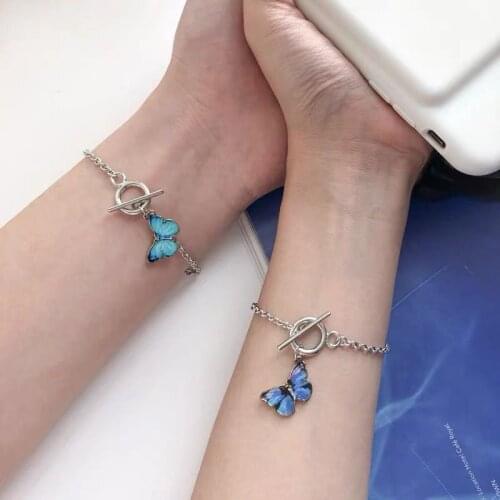Butterfly Star Bracelet & Bangle for Women Simple Color Chian Butterfly Charm Bracelet 2020 Fashion Jewelry