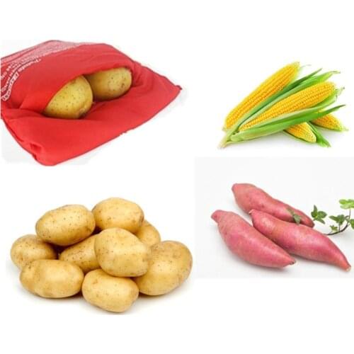 1Pcs Potatoes Bag Red Washable Cooker Bag Microwave Baking Rice Pocket Cooking Tools Easy To Cook Kitchen Gadgets Baking Tool