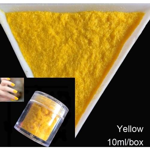 10ml/bottle 3D Candy Manicure Velvet Powder Yellow Nail Decoration Fuzzy Flocking Nylon Powder For Nail Glitter Art Tips 2416