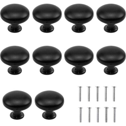 10PCS Black Drawer Door Handle, 28Mm Furniture Knob, Single Hole Round Drawer Knobs, Door Knobs, Furniture Handles For Cupboard