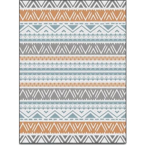 200*300cm Fashion Mediterranean Geometric Ethnic Style Blue Yellow Striped Bedroom Living Room Doormat Bedside Carpet