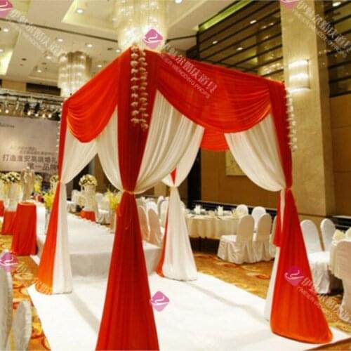 3M*3M*3M red&white color square canopy drape wedding decoration supply,Including Drape and Stand