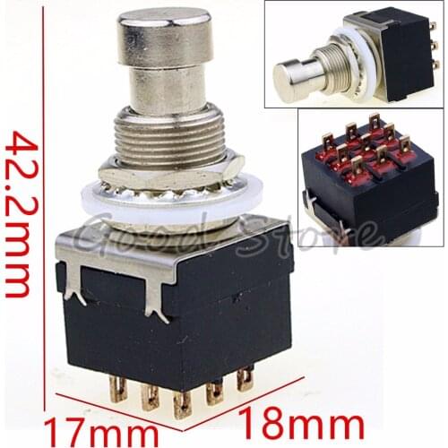 3PDT 9 Pins Box Stomp Guitar Effect Pedal Foot Switch True Bypass Metal Hot black Guitar Switch
