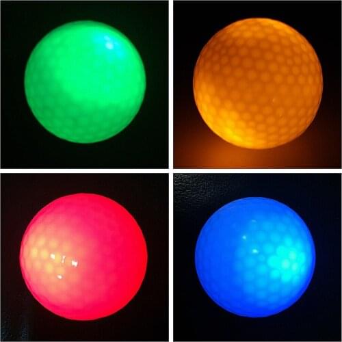 4 Pieces Night Golf Sports LED Light Up Golf Balls Double Layer Golf Tournament Ball Official Size Weight