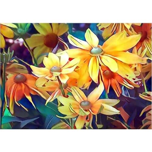 5D DIY Diamond Painting Yellow Flower Full Drill Diamond Embroidery Cross Stitch Mosaic Rhinestone Home Decor Gifts