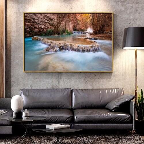 Artcozy Oil Canvas Painting Waterfalls_USA_Canyon_Grand_Canyon_Havasupai_Arizona_Nature For Home Decoration Wall Art